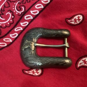 Vintage Don Ricardo sterling and 10k gold horse buckle..in great shape
